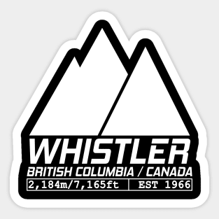 Ski Whistler British Columbia Canada Skiing and Snowboarding Sticker